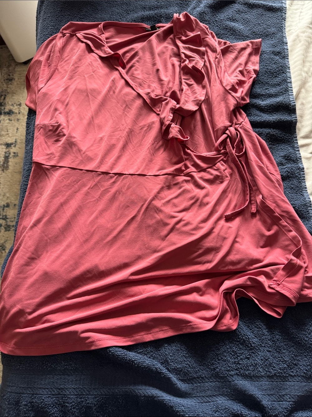 torrid Dusty Rose Wrap-Style Top with Ruffle Detail